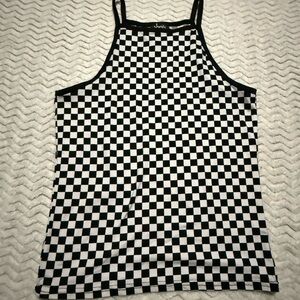 Justify Black and White Checkered Tank Top